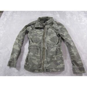 Gap Jacket Womens Extra Small Green Camo BT Utility Zip Up Cotton Military Style